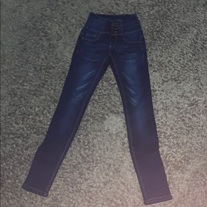 high wasted butt lifting jeans